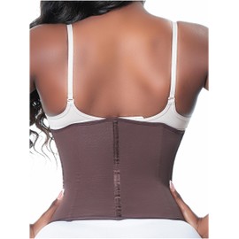 Sonryse 023ZL Fajas Colombianas Reductoras y Moldeadoras Open Bust Tummy Control Compression Waist Cincher Shaper for Women Chocolate X-Small