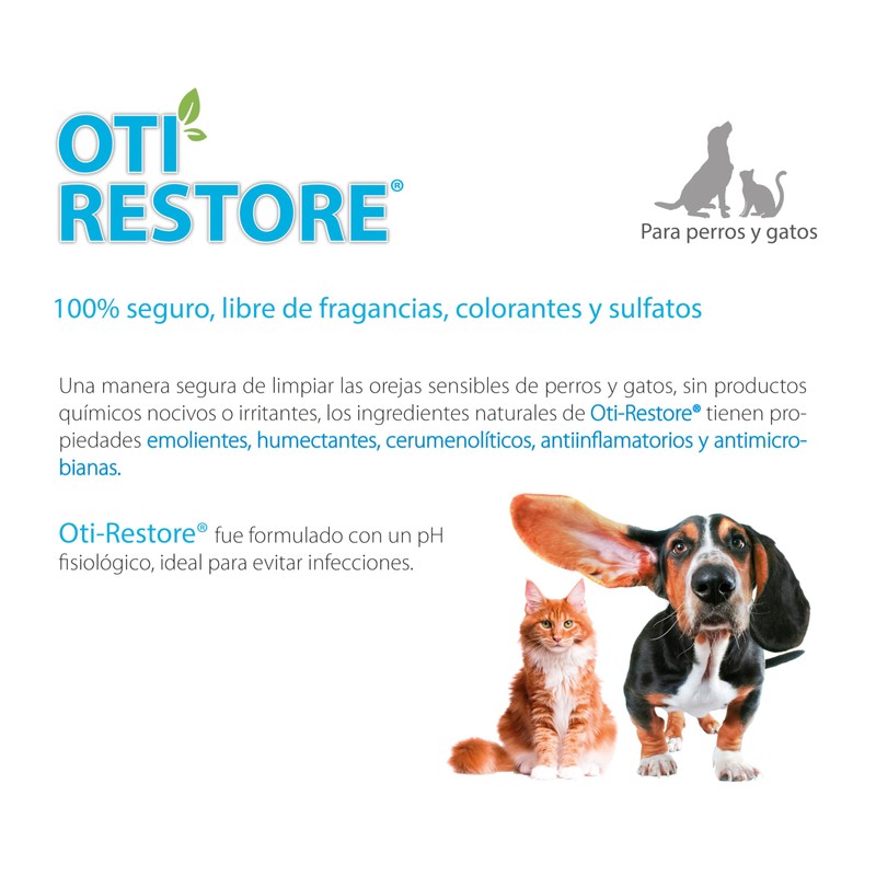 HOLLAND Oti-Restore 250 ml Limpiador ótico Biodegradable para Perros y