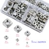 Ymaiss 240pcs Metric 304 Stainless Steel Square Nuts Assortment Kit,