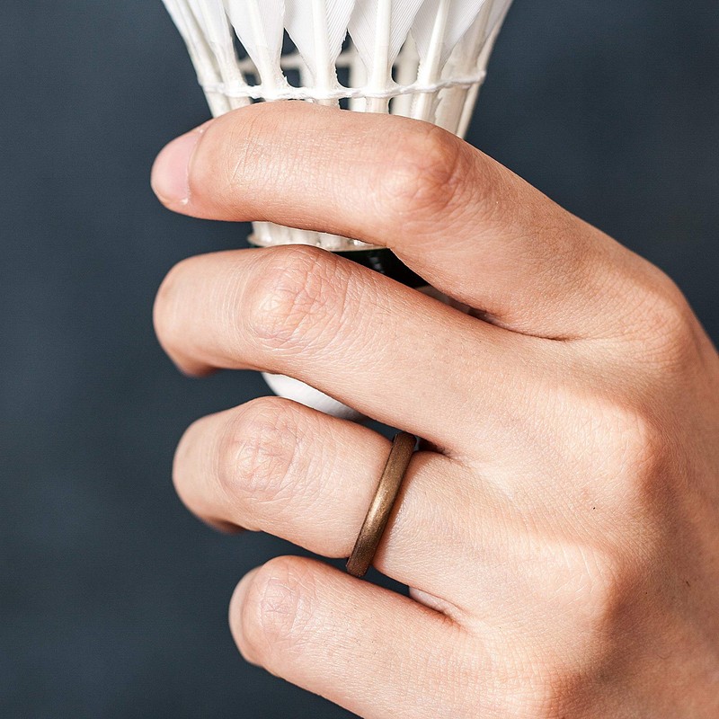 ThunderFit - Anillo de boda, silicona fina y apilable, para