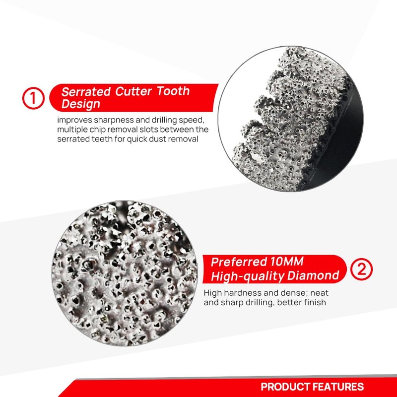 DT-DIATOOL Diamond Core Drill Bit 1-1/2 Inch Tile Hole Saw