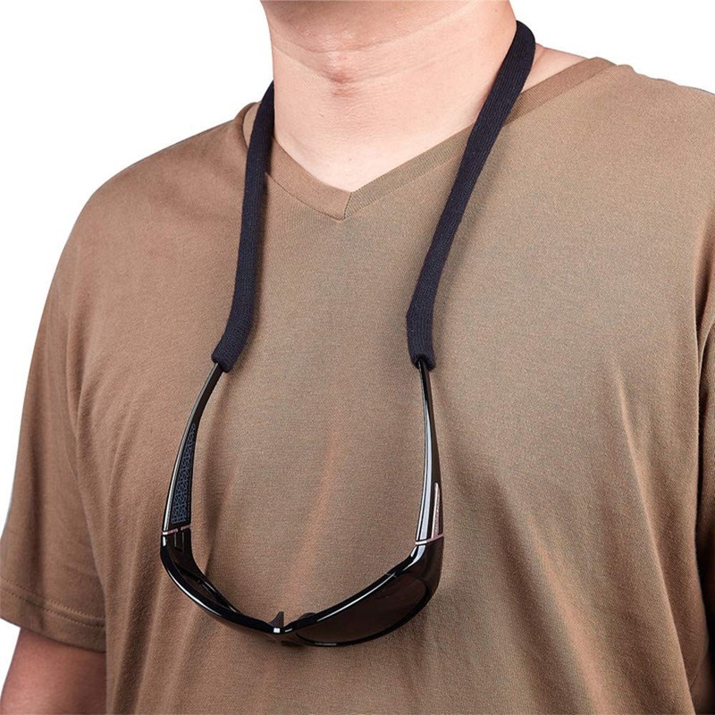 SHINKODA Black Glasses Strap, Sports Sunglasses & Eyeglasses Holder Straps