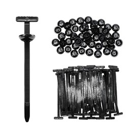 50PCS Heavy Duty Self-Locking Nylon Cable Tie Buckle with Pin & Button, UV Resistant Automotive Fender Liner Bumper Retainer Clip, Door Panel Trim Fastener for Car Repair Home Office Garden