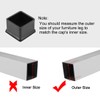 sourcing map Rubber Furniture Caps 40mm x 40mm Square Shaped