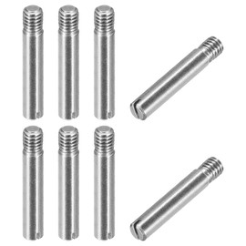 sourcing map 8Pcs M6 x 40mm Slotted Cylindrical Pin 304 Stainless Steel Dowel External Thread Locating Pin for Furniture Cabinets