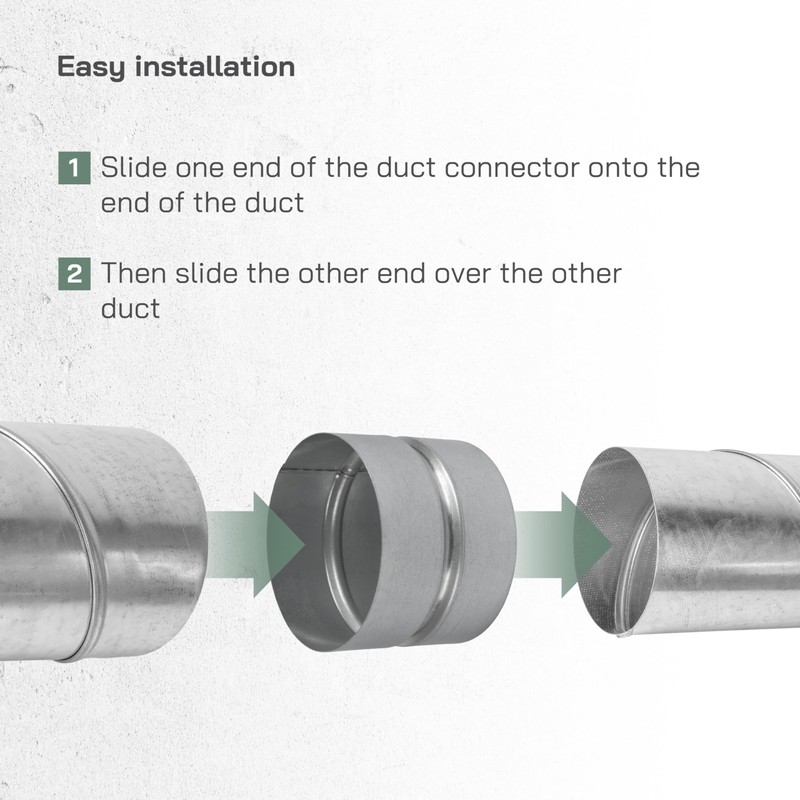 Vent Systems 10'' Inch Galvanized Steel Duct Connector - Round