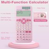 Scientific Calculators,Rudnia Pink Calculators with 4-line Display,10+2 Digits and 552