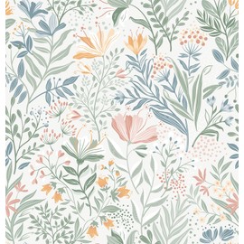 Fititem Fititem Floral Peel and Stick Wallpaper Floral Boho Contact Paper Flower Removable Self Adhesive Waterproof Wallpaper for Bathroom Bedroom Nursery Wildflower Botanical Contact Paper 17.3inW 78.7inL