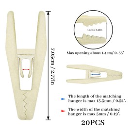 Andiker 20 Pack Velvet Hanger Clips Set, Finger Pants Clips for Velvet Flocked, Clothing Pins (Grey)