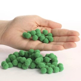 Factory Direct Craft Package of 600 Fluffy Green Craft Pom Poms 0.25" in Diameter for Crafting
