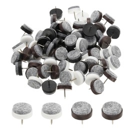 PATIKIL 24 mm Nail-on Felt Pads, 72 Pcs Round Felt Furniture Sliders Pads Heavy Duty Floor Protectors for Wooden Chair Sofa Cabinet Table Leg Feet Hardwood Floors, Black/Brown/White