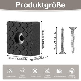 Huotflame Furniture Feet Rubber Buffer 20 Pieces - Non-Slip Rubber Feet Screwable PVC for Furniture - Black Furniture Glides for Tables, Chairs, Sofas, Furniture - Noise Dampening & Floor Protection