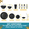 Teivio 72-Piece Kitchen Plastic Wheat Straw Dinnerware Sets for 6,