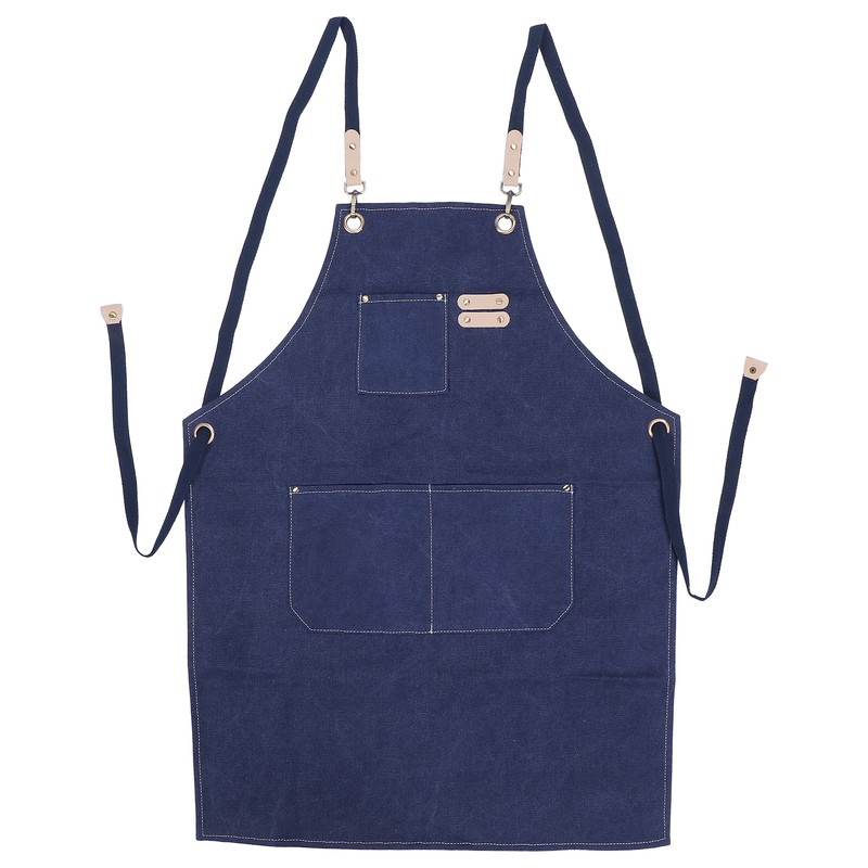 Cotton Canvas Apron Adjustable Cross Back Apron Kitchen Cooking Apron