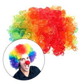PMELCXD Funny Clown Curly Afro Wigs, Short Afro Kinky Curly Hair Wigs for Heat Resistant Wigs Soft Natural Looking Premium Synthetic Hair Wigs （colorful ）