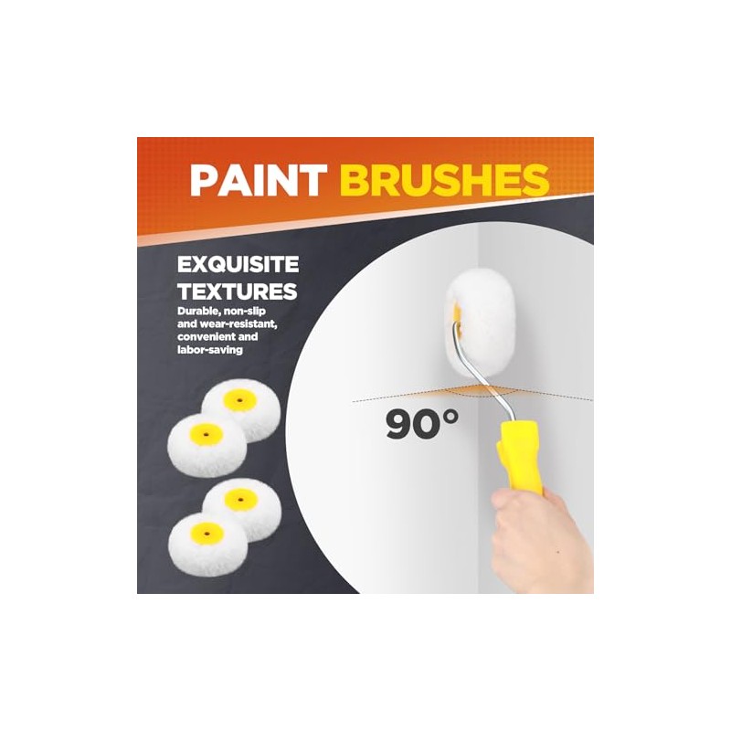 Leumoi 10 Pieces Corner Paint Roller Kit Including 9 Pcs