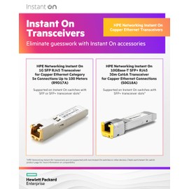 HPE Networking Instant On 1G SFP RJ45 Transceiver for Copper Ethernet Category 5e Connections Up to 100 Meters (R9D17A)