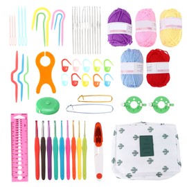 12 Pcs Crochet Needle Set Aluminum Oxide Weaving Sewing Knitting Hook Kit with Storage Bag