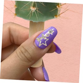 TOVINANNA 20Pcs Gold Star Nail Charms Rhinestone Nail Art Jewelry for Nails Durable Decorative Nail Gems for Fashion Forward Manicure Stylish Nail Decorations with Stunning Shine