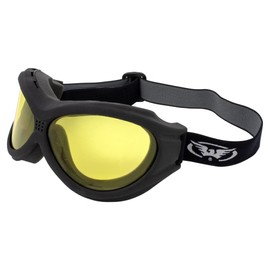 Global Vision Big Ben Safety Motorcycle Padded Goggles Black Frame Yellow Lens