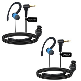 UAYESOK Walkie Talkie Ohrhörer, Funkgeräte Headset 1-polig 2,5-mm Klinke, G-Form Sicherheits Kopfhörer für Motorola Talkabout TLKR T92 H20 T60 T80 T82 XT180 Zwei-Wege-Radio mit PTT-Mikrofon (2 Stück)