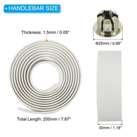 PATIKIL Bike Handlebar Tape, 2 Pack EVA Handle Grip Wraps Non-Slip Bicycle Bar Tape with Silver End Plugs for Racing Bicycles Road Bicycle, White