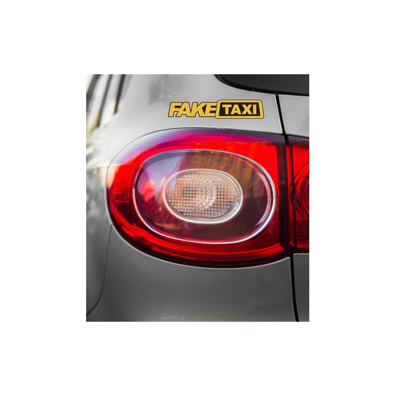 FakeTaxi 2 x Laminated Vinyl Polymeric Die Cut Car Stickers