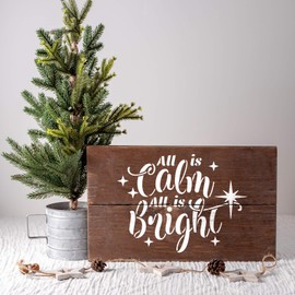 All is Calm Stencil - Reusable & Durable Mylar Christmas Stencils Made in USA