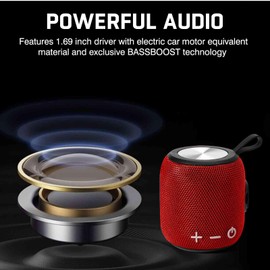 UrbanX Bluetooth Speaker: Powerful Stereo Sound, IPX7 Waterproof, True Wireless Stereo Pairing, Portable Design, Latest Bluetooth V5.2 - Perfect for X3 Soul Style, Beach, Outdoor, Home, Parties- Red