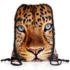 style3 Leopard Head Backpack Gym Bag Sport Jute Bag Leopard,