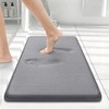 Smiry Memory Foam Bath Mat 24x16, Medium Grey