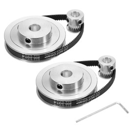 sourcing map Control Pulley 20 & 80 Teeth 8 mm & 10 mm Bore Synchronous Wheel with Belt and Wrench for 3D Printer CNC Machine