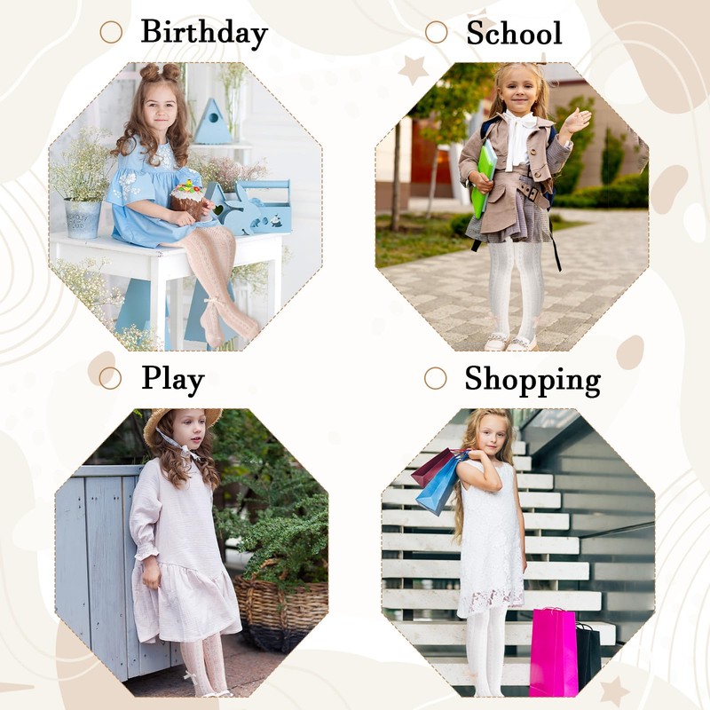 MFDYMYGS 3 Pack Baby Tights, Ribbon Bow Girls Tights Cotton