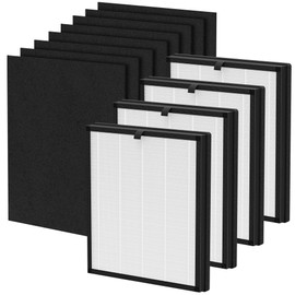 4 Pack K06 Replacement Filter, Compatible with HEARBOBO K06 Air Purifier, 4-in-1 Filtration System for Home Large Rooms, Includes 8 Washable Pre-Filters