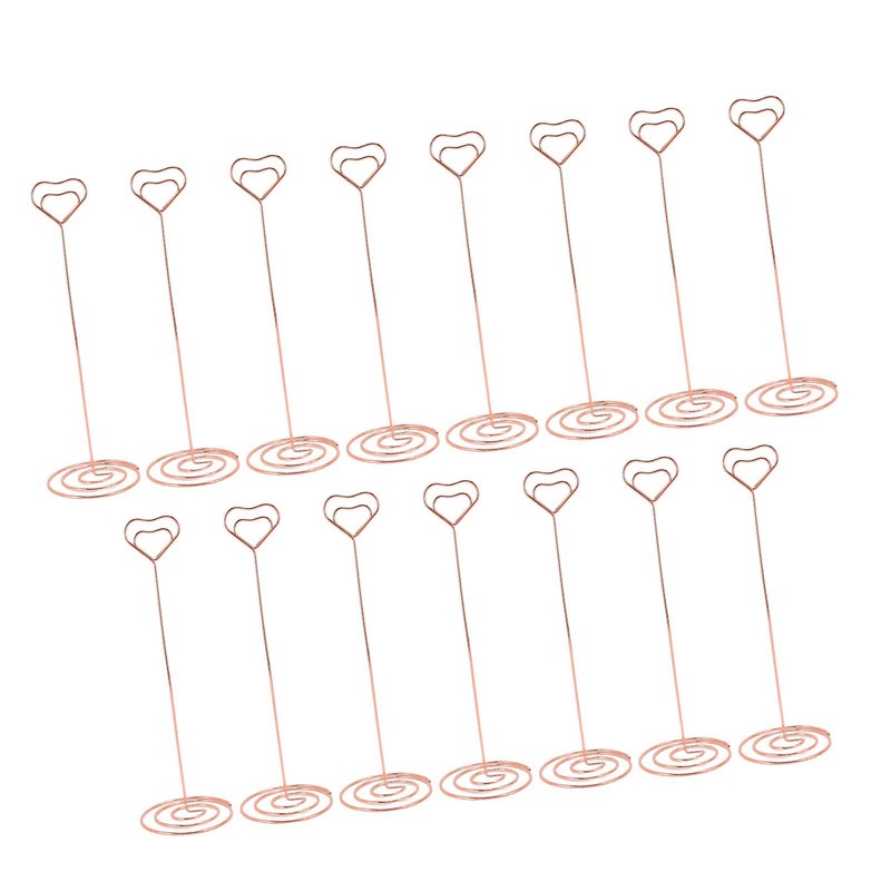 15PCS Table Number Holder 22cm Heart Shaped Iron Wire Picture