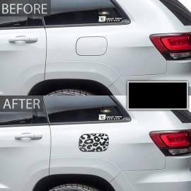 ClearSurface Fits 11-21 Jeep Grand Cherokee Leopard Cheetah Print Rear Window Fuel Door Decal - Fuel Door