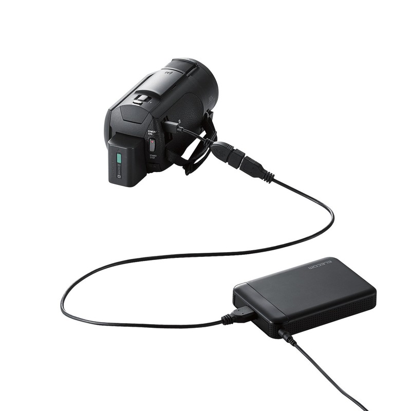 エレコム HDD 外付けハードディスク 1TB ビデオカメラから直接保存 衝撃吸収インナーフレーム ELP-EDV010UBK