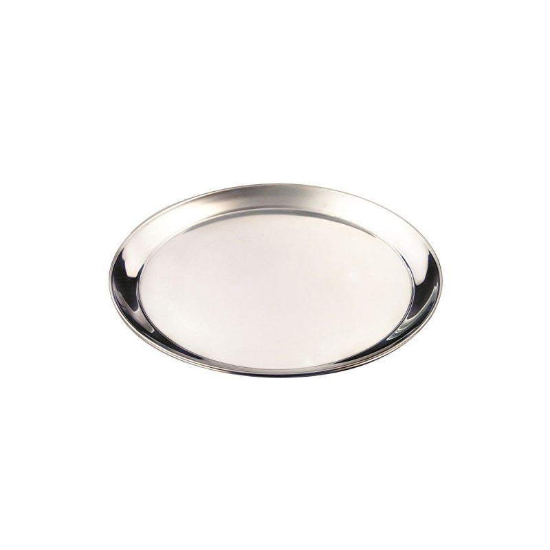 Genware NEV-52139 Round Tray, Stainless Steel, 14", 350 mm