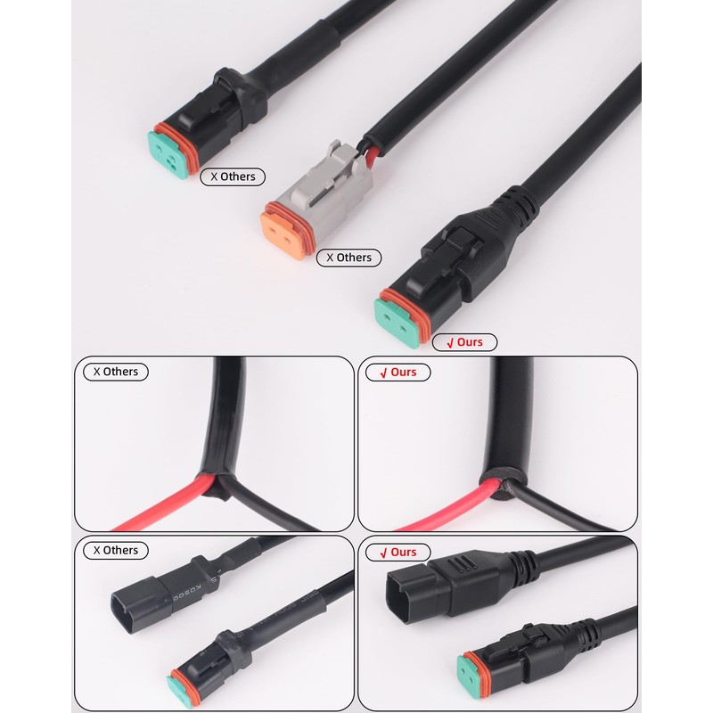 2 Sets Deutsch DT 2 Pin Male Female Wiring Harness