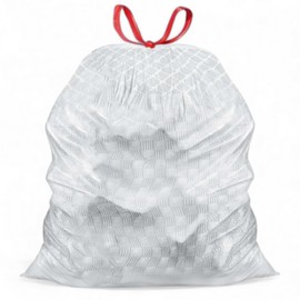 Mighty Flex 13 Gallon Trash Bags Drawstring, 200ct Heavy-Duty Large Garbage Bags, Ultra-Flexible, Leak and Odor-Resistant Plastic Garbage Bags for Home and Commercial Use, Unscented (White)