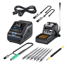 Digital Soldering Station Soldering Iron Station Temp Value Curve Mode Compact 200W Digital Solder Iron Kit for Chip Repairs, 1 Tip(6 Tips)