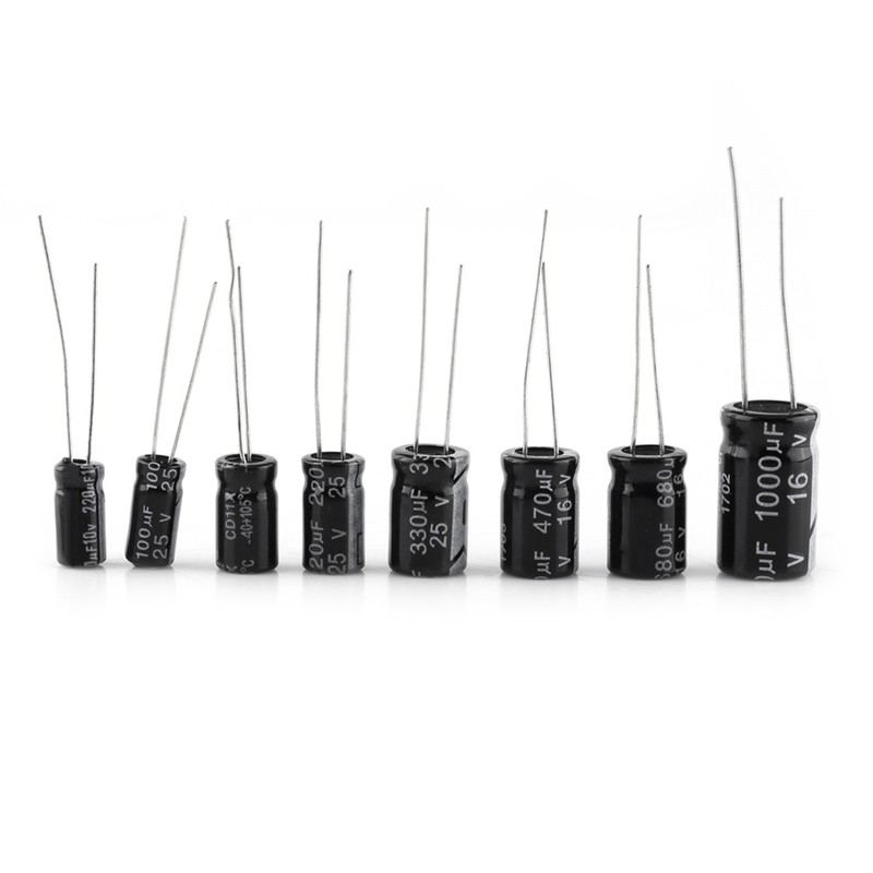 500pcs 24 Values Aluminum Electrolytic Capacitor Assorted Kit 10V~50V 0.1uF