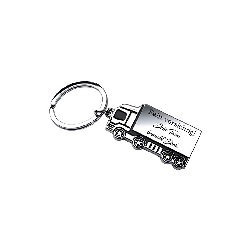 Metal keyring model: LKW Berufskraftfahrer Fahr vorsichtig! Metal, Dein Team