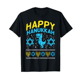 Happy Hanukkah Jewish T-Rex Ugly Chanukah Sweater Boy Gift T-Shirt