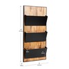 Mind Reader 3-Tier Wall-Mounted File Organizer, Wood and Metal Vertical