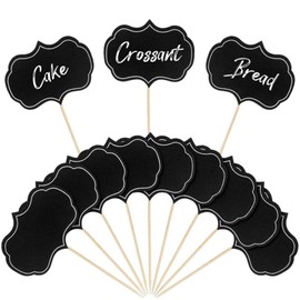 Pack of 56 Party Buffet Food Labels Blank Toothpick Flags Cocktail Sticks for Buffets to Write on Cupcake Toppers, Cheese Labels