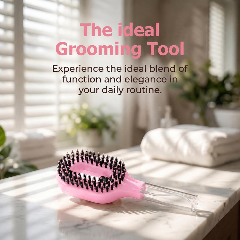 Hair Brush with Water Spray, 2-in-1 Detangling Brush for Curly