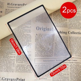 BIRLOZA Pack of 2 Magnifying Glass for Full Pages Fresnel Lens Magnifying Glass Large Magnifying Glass Whole Pages Lens Magnifying Glass for Seniors and Reading Books 18 x 12 cm