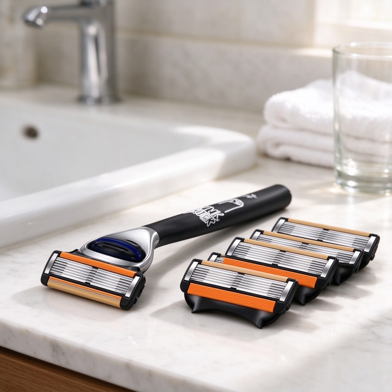 6-Layer Stainless Steel Razor Blades for Men – Replaceable Cutter