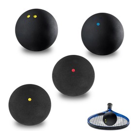 4Pcs Squash Balls Double Yellow Dot/Red Dot/Blue Dot Squash Ball for Elite Intermediate Beginner Junior Competition and Training